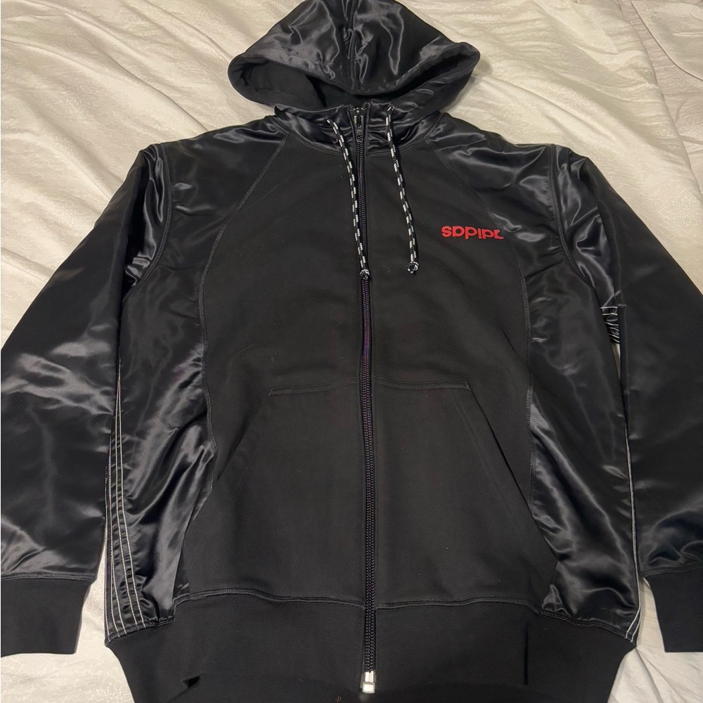 Adidas x Alexander Wang Black Satin Zip Up Jacket Unisex(?)